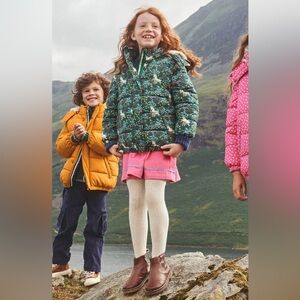 Boden Kids' Unicorn Print 2-in-1 Convertible Hooded Puffer Coat